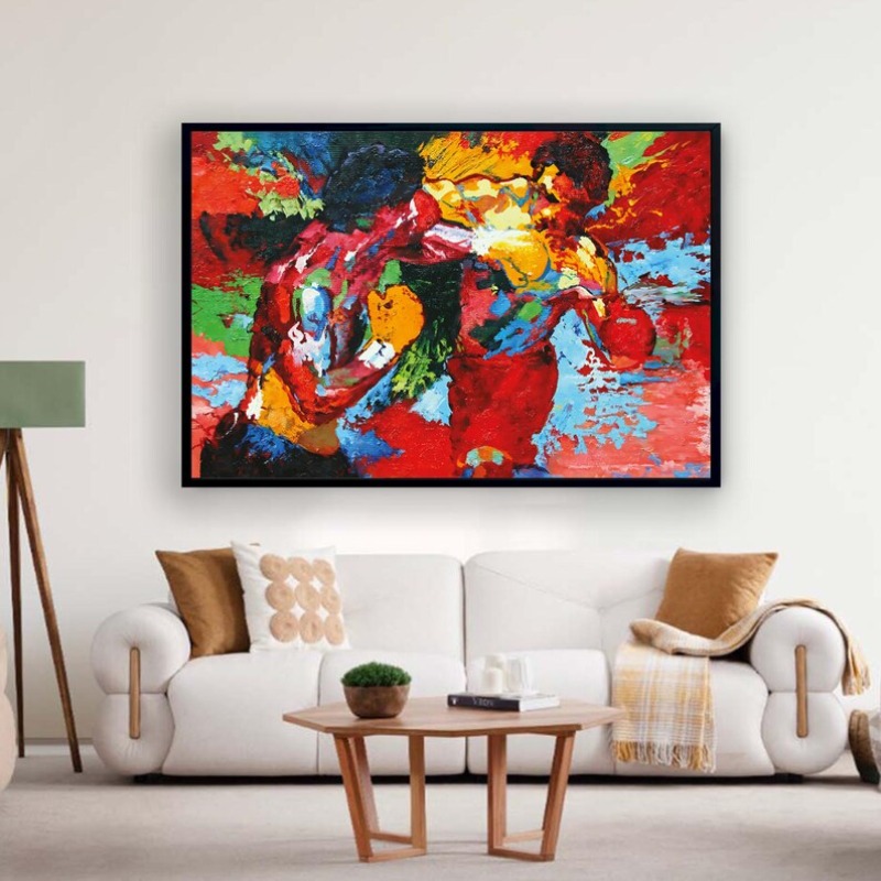 Home Gym Interior Design - Graffiti Abstract Colorful Boxer Boxing Sports