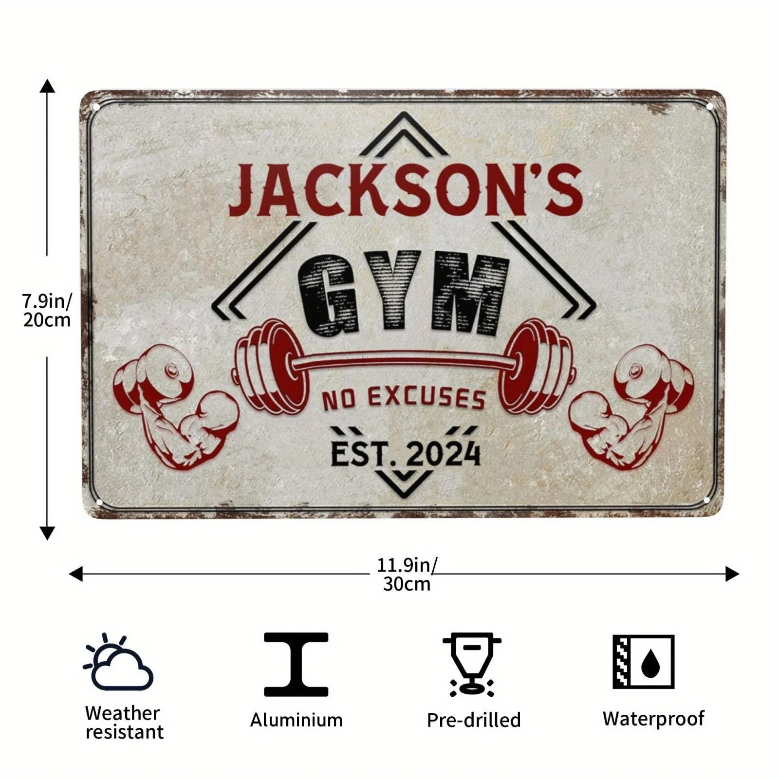 Home Gym Names - [2D Flat] Customizable Personalized Vintage Name