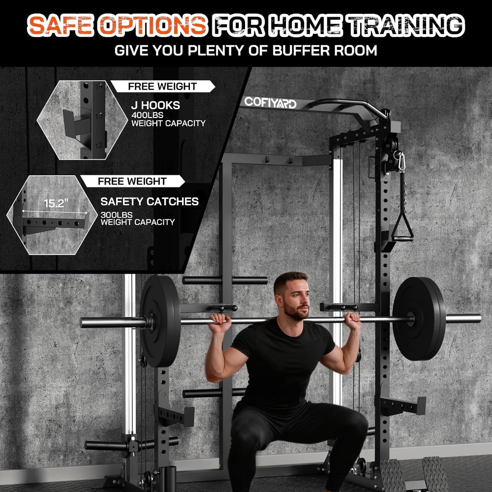 Multi Function Squat Power Cag - Home Gym Cable Pulley System 评论和价格