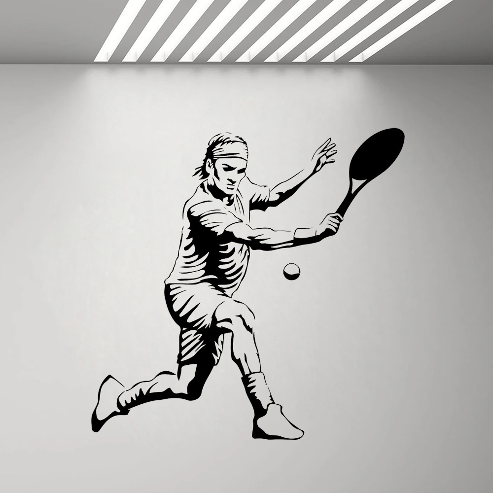 Tennis Player Wall Sticker Vin - Home Gym Interior Design 评论和价格