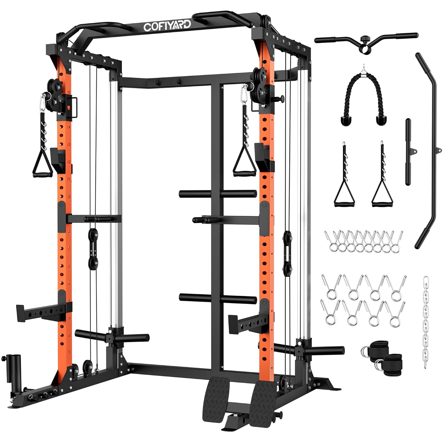 Power Cage, Power Rack with Du - Home Gym Cable Pulley System 评论和价格
