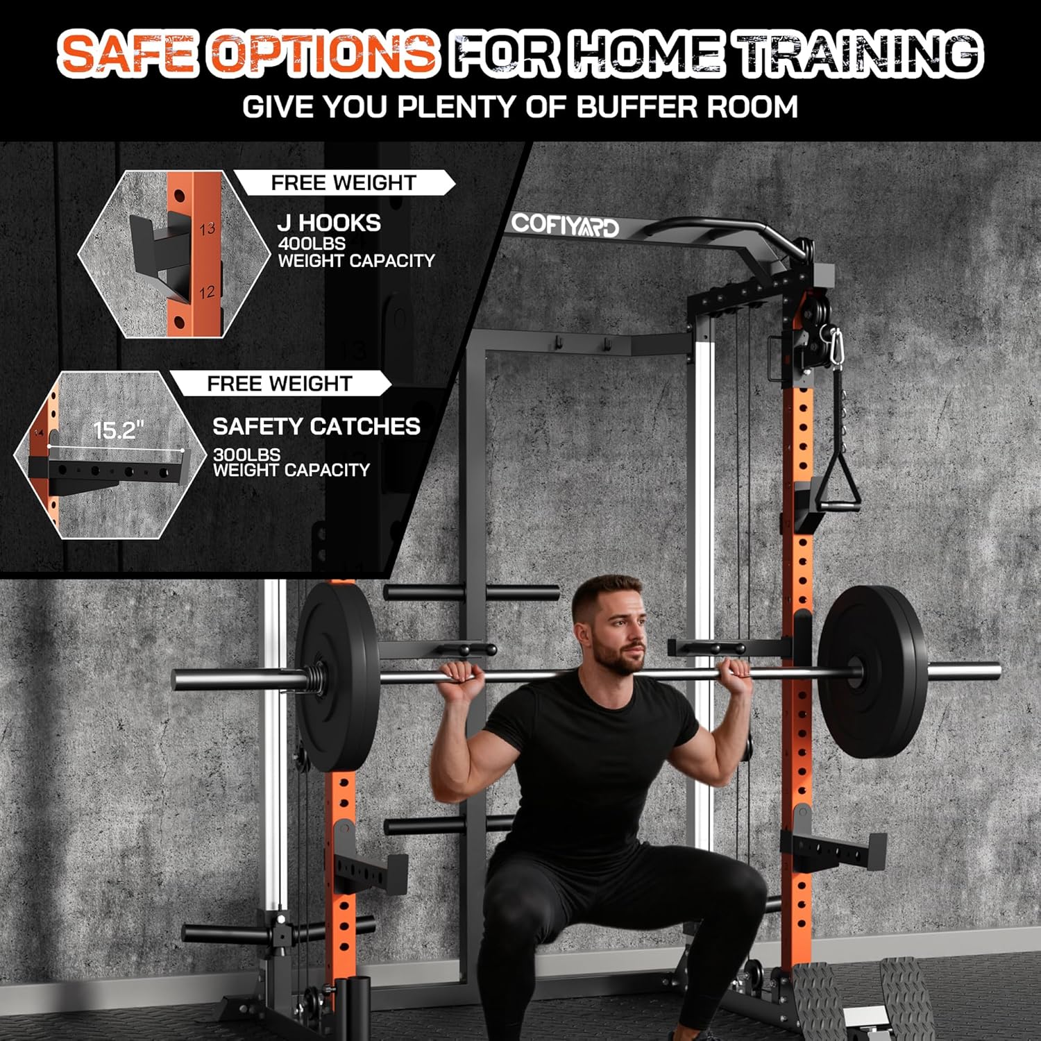 Power Cage, Power Rack with Du - Home Gym Cable Pulley System 评论和价格