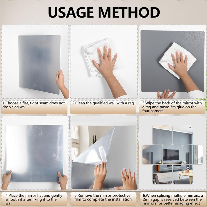8/16pcs1mm Self Adhesive Mirro - Home Gym Reviews 评论和价格