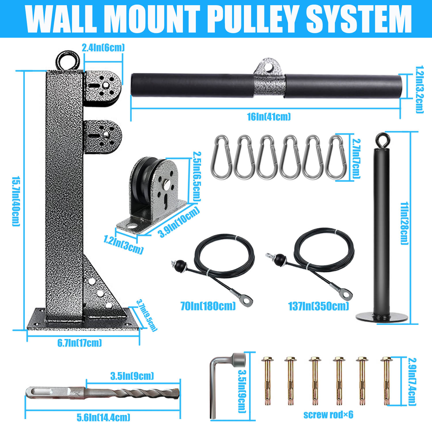 Fitness Wall Mounted Pulley Sy - Home Gym Cable Pulley System 评论和价格