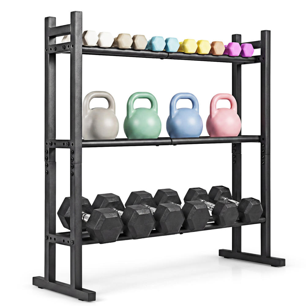 Heavy Duty 3-Tier Dumbbell Rac - Home Gym Fitness 评论和价格