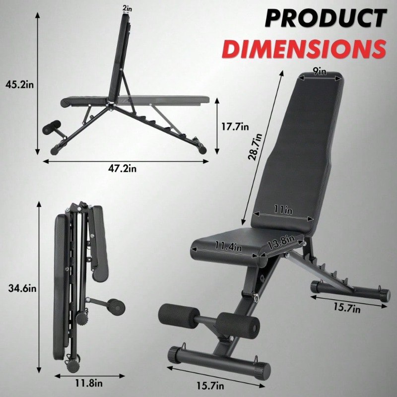 Adjustable Foldable Weight Ben - Home Gym For Small Spaces 评论和价格